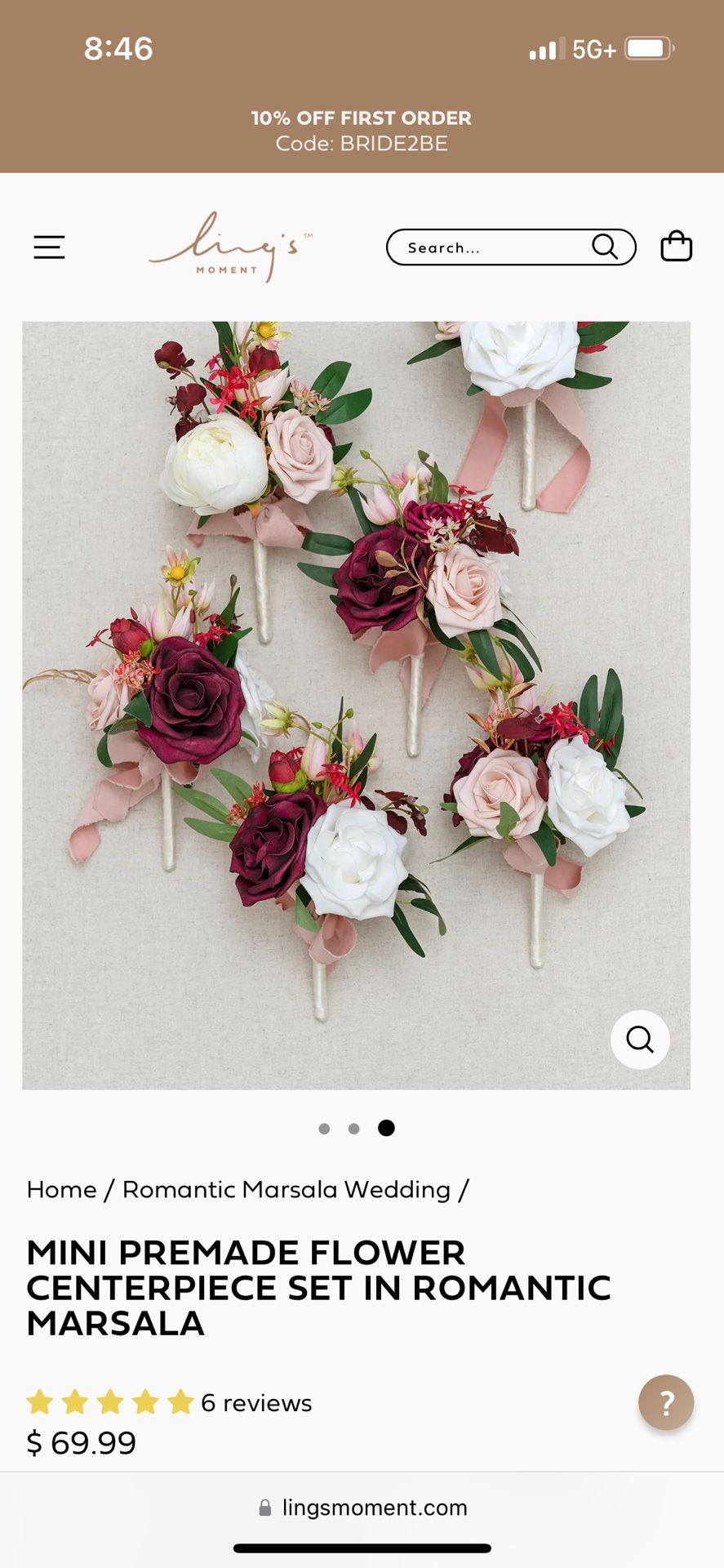 Small burgundy Flower Arrangements