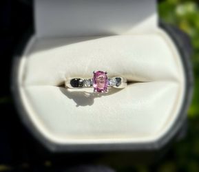 Jewelry 14k solid white gold fluorite diamonds 0.60CTW ring sz 7.00