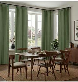 Pinch Pleated Linen Curtains 84 Inch, 2 Panels Premium 400GSM Memory Trained Semi Sheer Light Filtering Window Drapes for Living Room Bedroom Dining, 