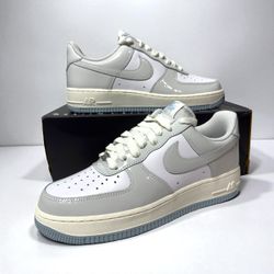 Men’s  Size 7.5 New Nike Air Force 1 '07 White/Photon Dust/Sail Patent