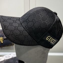 Authentic Gucci Black Monogram Baseball Cap 