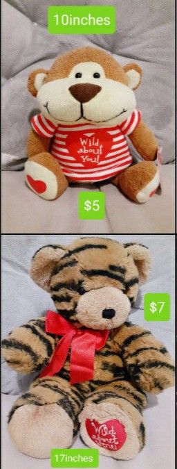 Brand NEW stuffed animals - Teddy Bear & Cute Monkey (Mother's Day Gifts 💝)