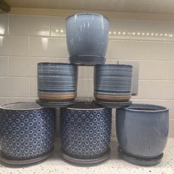 Blue Plant Pots