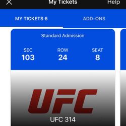 UFC 314 TICKETS TONIGHT 100 Level 