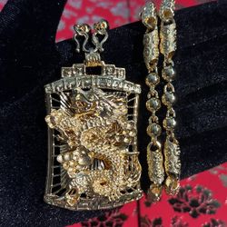 24K Gold PLATED Dragon Necklace
