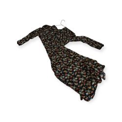Lafayette 148 New York Black Floral Long Sleeve Sundress