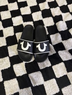 True Religion Black Slide Sandals