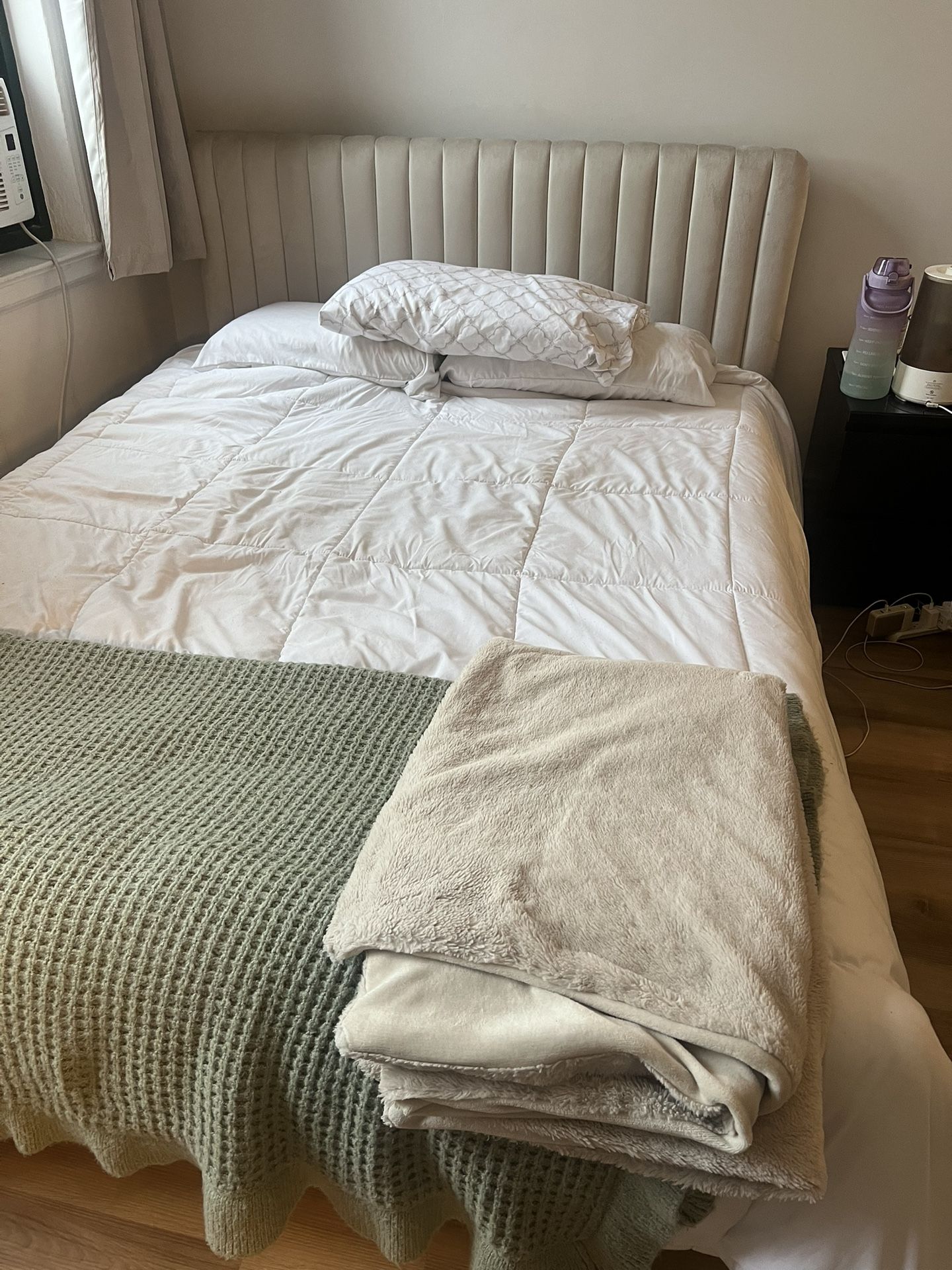 Queen Bed frame with Headboard & Mattress