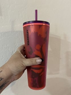 Orange And Purple Starbucks Cup