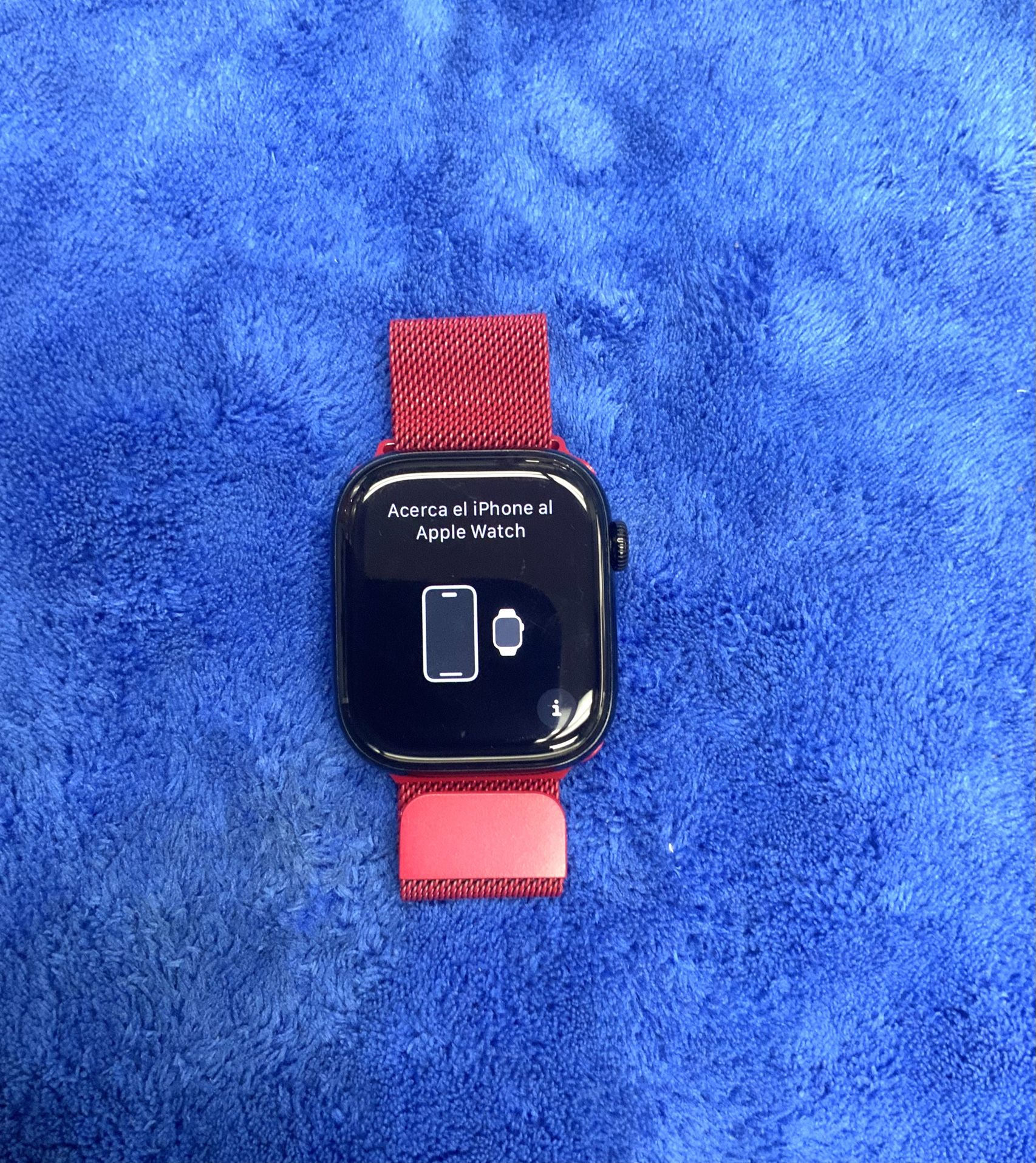 Apple Watch Series 10 46mm Aluminum Case Ion Glass GPS LTE Water Resistant 50 Meters Red Strap Timepiece Wifi Bluetooth Tracking Fitness Health Heart