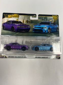 Hot wheels premium Dodge 2 pack Challenger STR DEMON / CHARGER SRT