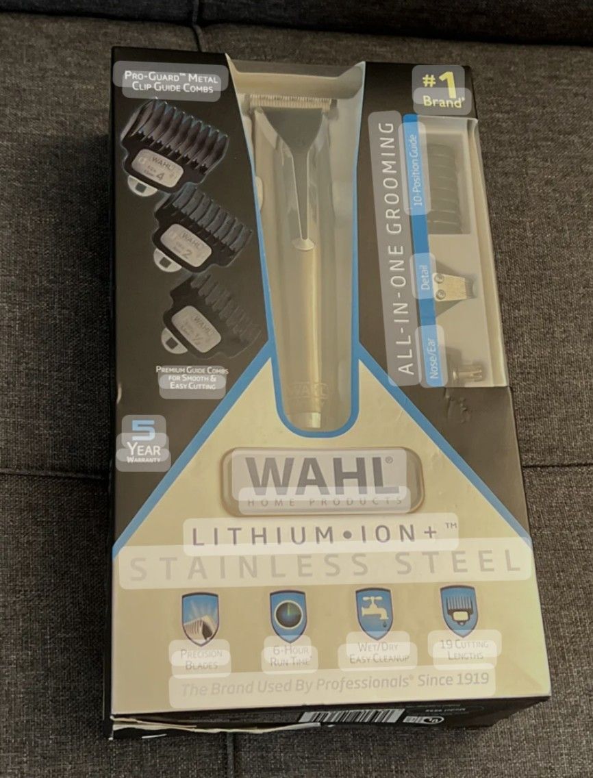 New Wahl Lithium Ion Stainless Steel Trimmer