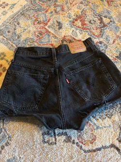 Levi's Black Denim Cut-Off Shorts