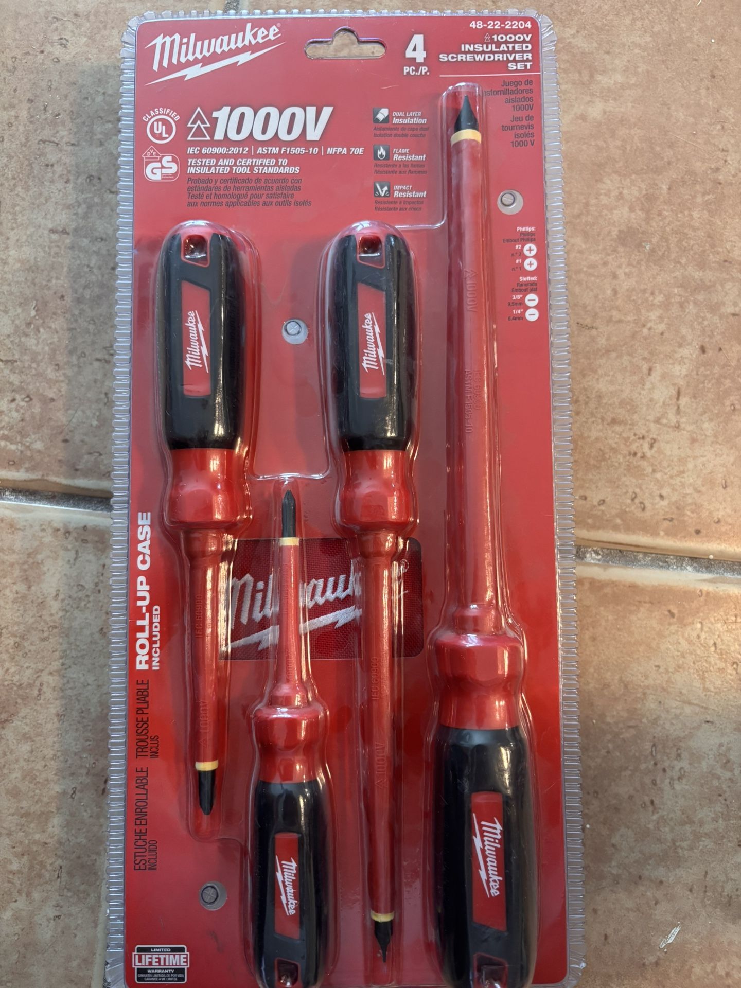 1000-Volt Insulated Screwdriver Set and Pouch (4-Piece)