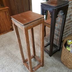 Solid Wood Tall Plant Stands / Accent Pedestal, 37"