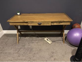 Rustic Wood Writing Desk (1 Drawer)