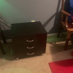 three Drawer Dresser / Nightstand And Table Mahogany