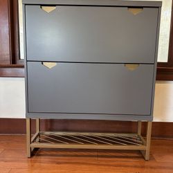 Brielle Entryway Shoe Storage with 2 Fold Out Drawers and a Bottom Shelf