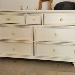 White Solid Wood Dresser