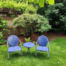 Metal Mid-Century Outdoor Chair Table set
