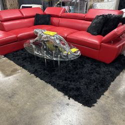 Red Sectional With Storage 