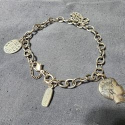 James Avery Forged Link Bracelet With 3 Charms