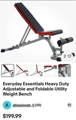 Everyday Essentials Heavy Duty Adjustable and Foldable Utility Weight Bench