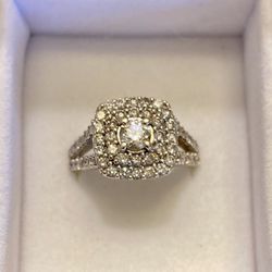10kt White Gold Diamond Ring Size 10