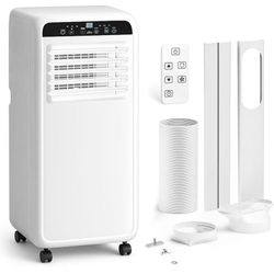 10,000 BTU Portable Air Conditioner, 3 in 1 AC Unit with Built-in Cool, Dehumidifier & Fan Modes for Room up to 500 sq.ft, with Remote Control, 24 Hou