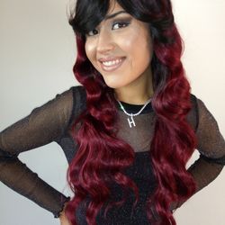 Synthetic Long Wavy Wig-Red Burgundy Hair Wig-New $40-Peluca Ondulado Nueva