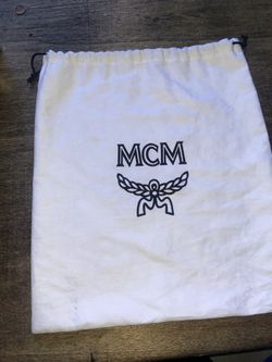 MCM White Drawstring Bag