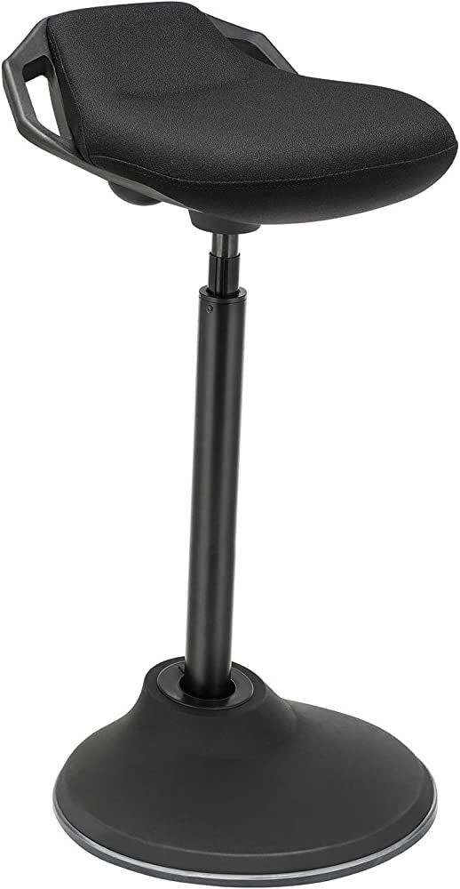 Standing Desk Chair, Adjustable Ergonomic Standing Stool, 23.6-33.3 Inches, Swivel Sitting Balance Chair, Anti-Slip Bottom Pad, Black 