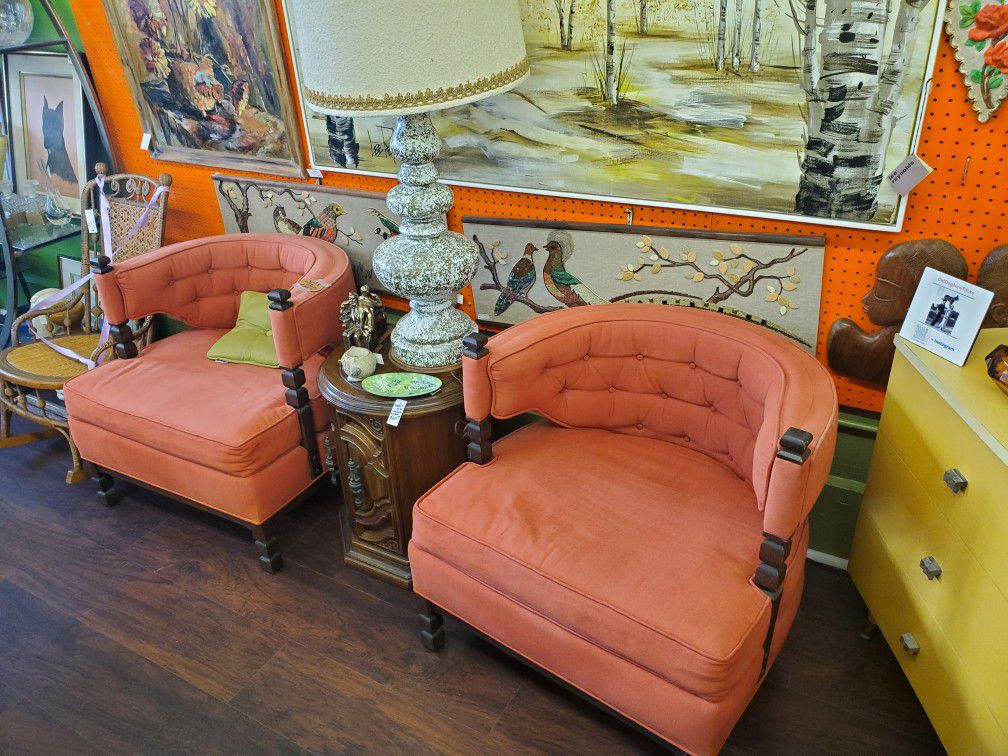 SALE! MCM Vintage Mid Century Set Of 2 Chairs 60's Retro Living Room 