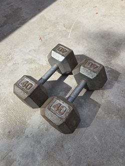 Two 40 pound dumbells weights