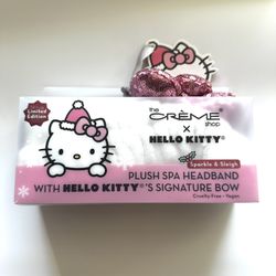 Hello Kitty Plush Spa Headband Pink Bow Crème Shop Limited Edition
