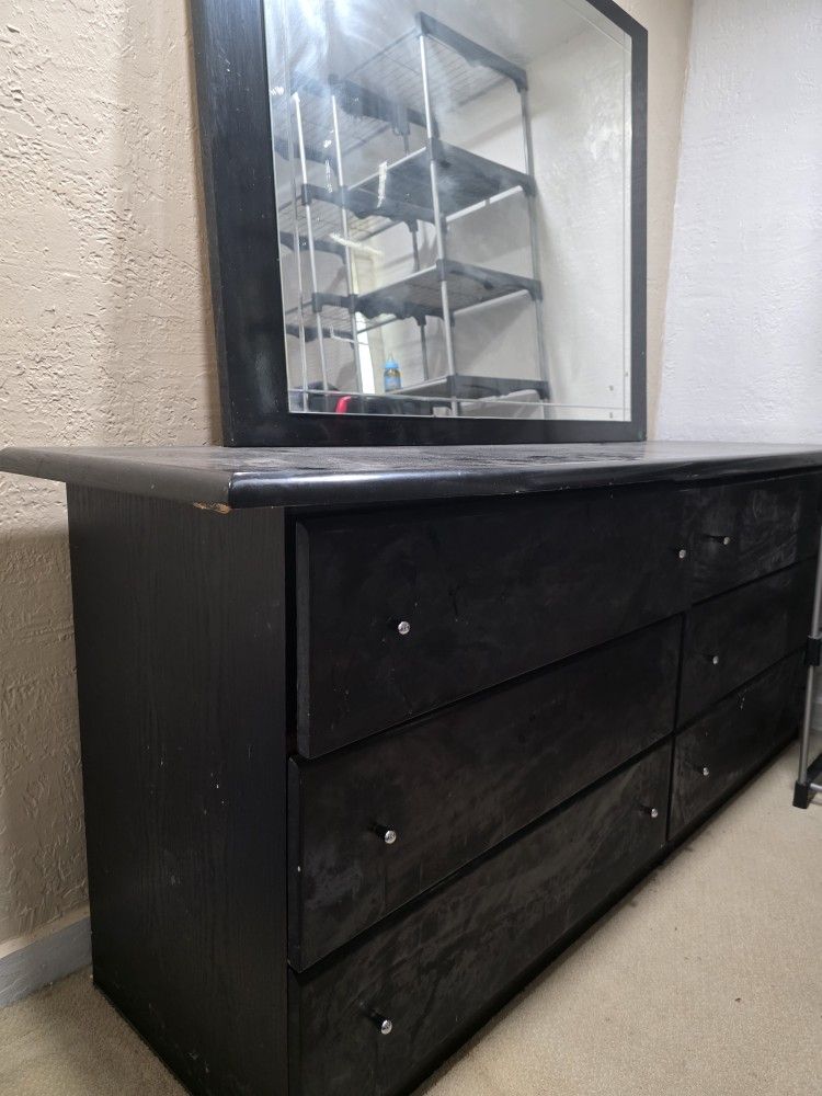 Black Dresser With Free Mirror