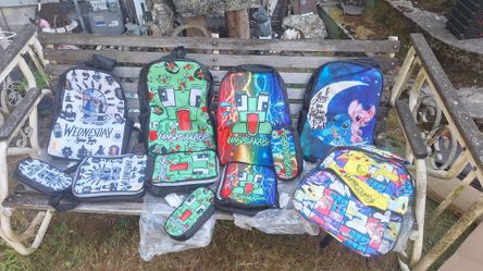 NEW KIDS SCHOOL BACKPACKS  POKÉMON, STITCH, WEDNESDAY,  UNSPEAKABLE  $10 BUCKS EACH 