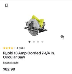 Ryobi 13 Amp 7-1/4 In. Circular Saw