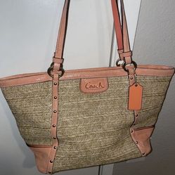 Coach beach Straw Tote 
