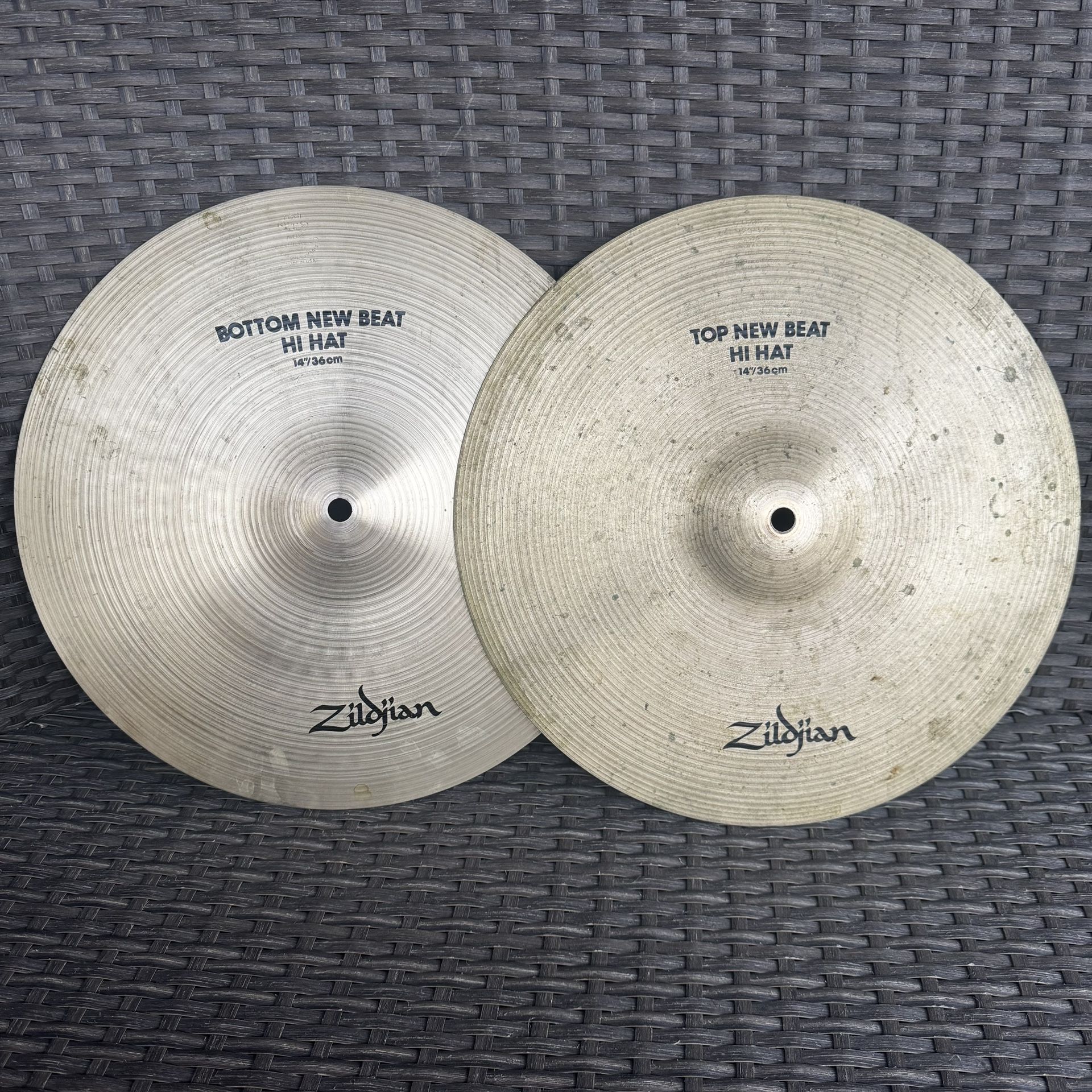 Vintage 1980s Zildjian Avedis New Beat Hi Hat Cymbals