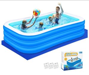 Nattork Inflatable Swimming Pool for Kids and Adults- 118" x 68" x 22"