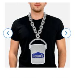 Lowe's x Justin Jefferson Silver Glitter Ice Bucket Necklace Vikings 36” Chain