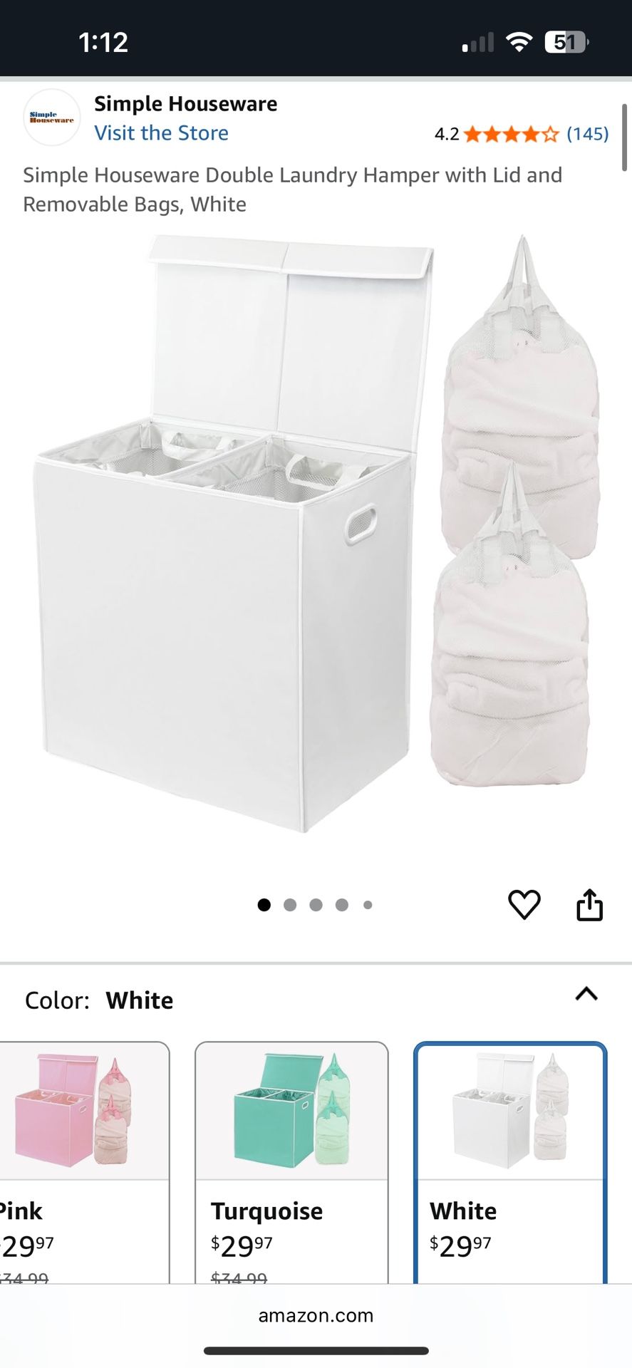 Sectioned Laundry Hamper