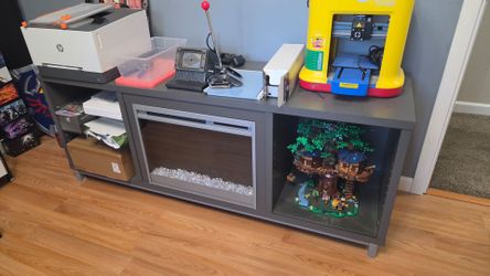 Entertainment center with electric fireplace