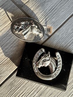 Western Horse Belt Buckles – Set of 2 – Nocona