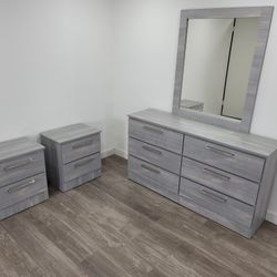 Cómoda Con Espejo Y 2 Mesas De Noche