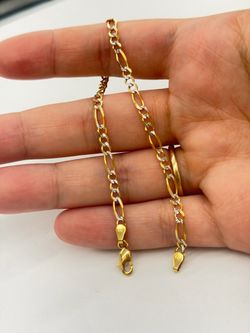 10KT Real Gold Figaro Bracelet