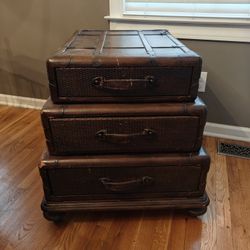 Stacked Luggage Accent Table