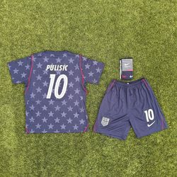 Youth Size 28 (12-13) Nike Aero-FIT Christian Pulisic #10 Soccer Jersey Kit (USMNT 2026 Match Away)