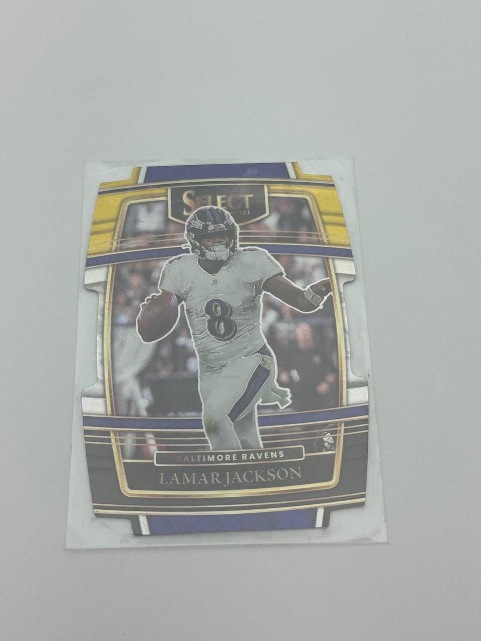 LAMAR JACKSON SILVER PRIZM CONCOURSE DIE-CUT 2021 SELECT FOOTBALL #5 RAVENS